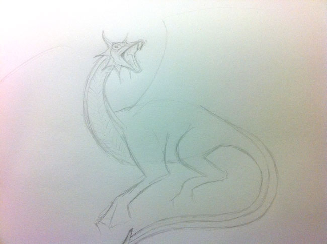 Dragon sketch for issue 46